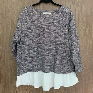 Textured Mixed Media Sweatshirt Size XL New without tag